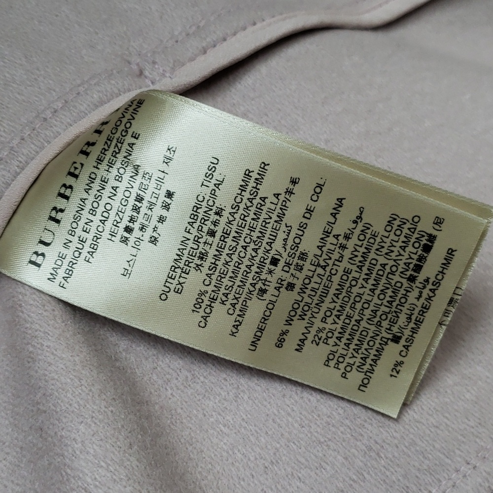 BURBERRY SANDRINGHAM 100% CASHMERE DOUBLE-BREASTED TRENCH COAT IN PALE ORCHID - Picture 11 of 16